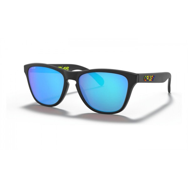 Oakley Frogskins Xs Youth Fit Valentino Rossi Signature Series Polished Black Frame Prizm Sapphire Lens