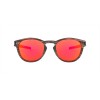 Oakley Latch Latch Low Bridge Fit Woodtstain Collection Rosewood Frame Prizm Ruby Lens