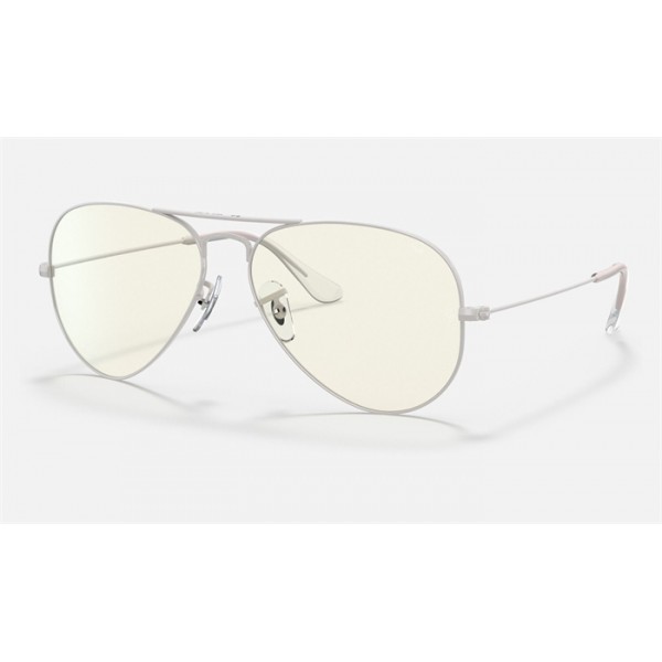 Ray Ban Aviator Blue-Light Clear Evolve RB3025 Clear Photocromic With Blue-Light Filter Light Grey