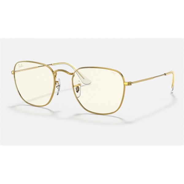 Ray Ban Frank Blue-Light Clear Evolve RB2186 Clear Photocromic With Blue-Light Filter Gold