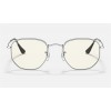 Ray Ban Hexagonal Blue-Light Clear Evolve RB3548 Clear Photocromic With Blue-Light Filter Silver