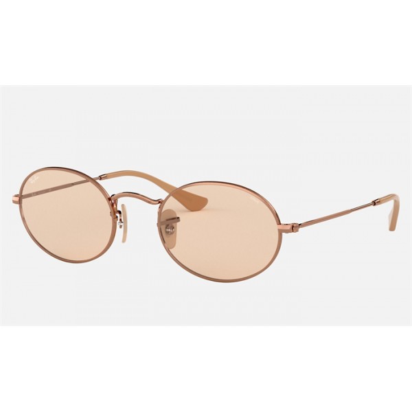 Ray Ban Oval Washed Evolve RB3547 Light Brown Photochromic Evolve Copper