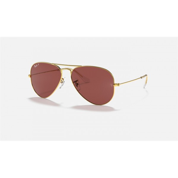 Ray Ban Aviator Classic RB3025 Violet Polarized Classic Gold