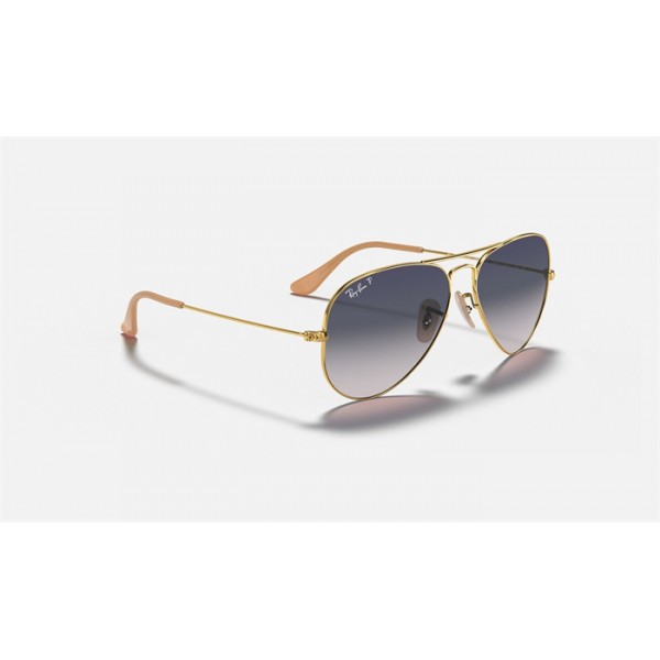 Ray Ban Aviator Gradient RB3025 Blue With Gray Gradient Gold