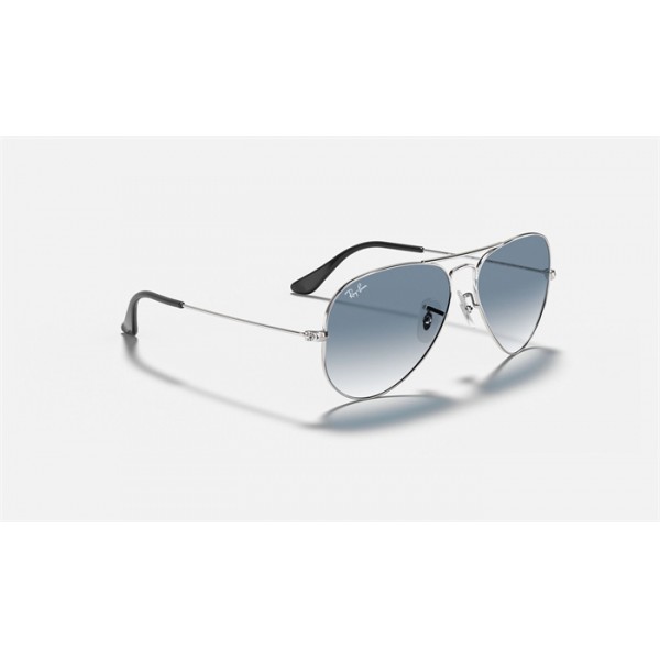 Ray Ban Aviator Gradient RB3025 Blue With Gray Gradient Silver