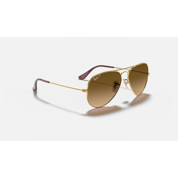 Ray Ban Aviator Gradient RB3025 Brown Gradient Gold With Black