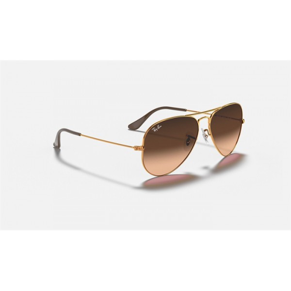 Ray Ban Aviator Gradient RB3025 Pink With Brown Gradient Bronze-Copper