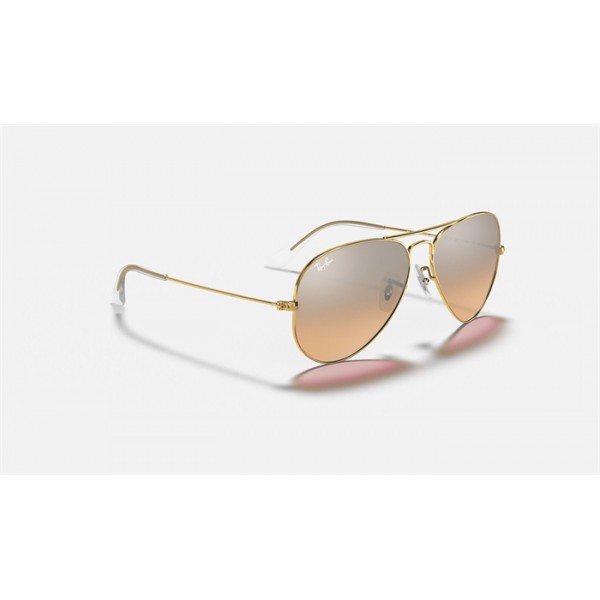 Ray Ban Aviator Gradient RB3025 Silver With Pink Mirror Gold