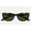 Ray Ban Caribbean Green Fluo RB2187 Green Photocromic Black And Green Fluo