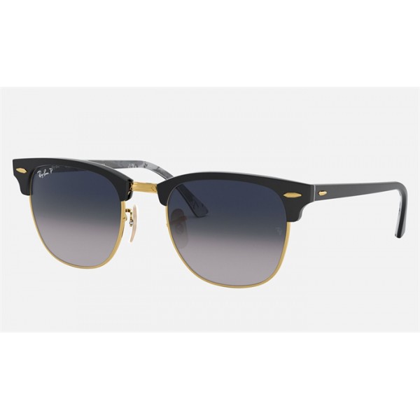 Ray Ban Clubmaster Collection RB3016 Polarized Gradient And Black Frame Blue With Grey Gradient Lens