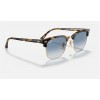 Ray Ban Clubmaster Fleck RB3016 Gradient And Yellow Havana Frame Light Blue Gradient Lens