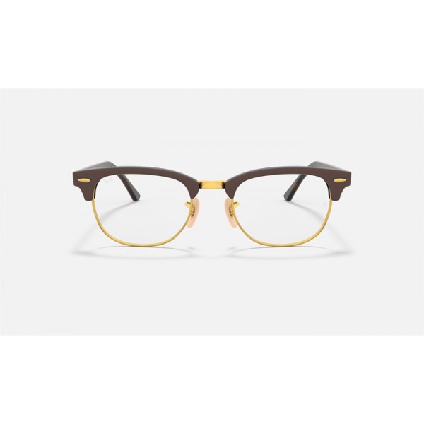 Ray Ban Clubmaster Optics RB5154 Demo Lens And Brown Gold Frame Clear Lens