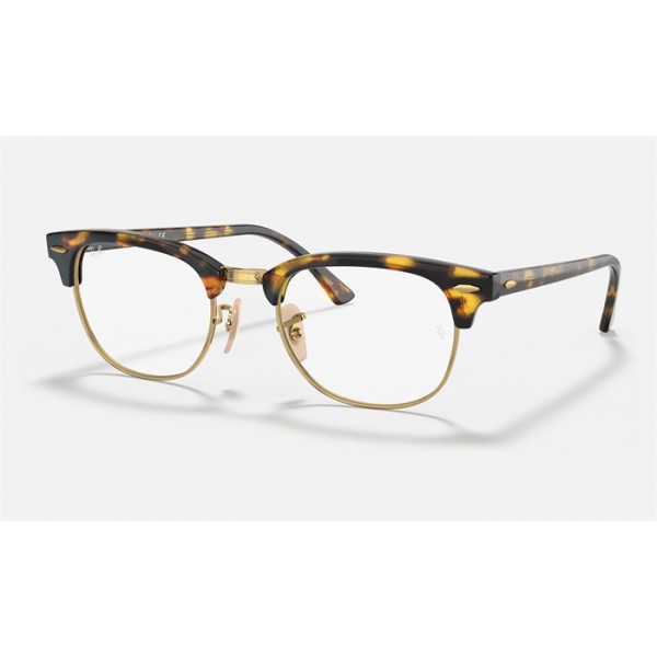 Ray Ban Clubmaster Optics RB5154 Demo Lens And Yellow Havana Frame Clear Lens