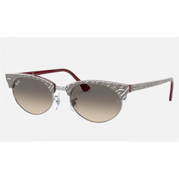 Ray Ban Clubmaster Oval RB3946 And Wrinkled Light Grey Frame Light Grey Lens