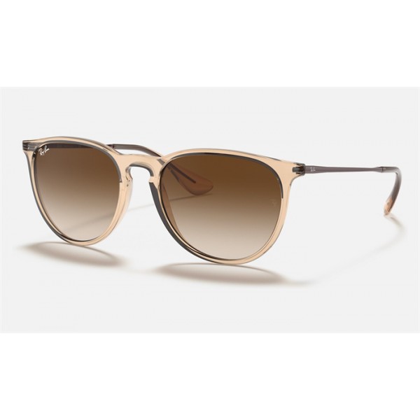 Ray Ban Erika Color Mix Low Bridge Fit RB4171 And Shiny Transparent Brown Frame Brown Lens