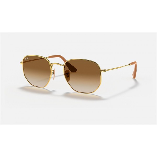 Ray Ban Hexagonal Collection RB3548 Light Brown Gradient Gold