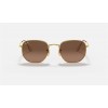 Ray Ban Hexagonal Flat Lenses RB3548 And Gold Frame Brown Lens
