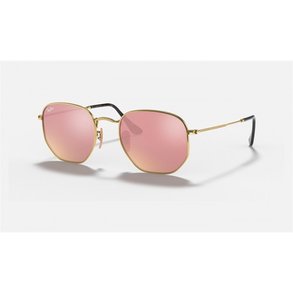 Ray Ban Hexagonal Flat Lenses RB3548 Flash And Gold Frame Copper Flash Lens