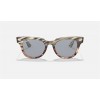 Ray Ban Meteor Striped Havana RB2168 Striped Grey Gradient Brown Frame Blue Solid Lens