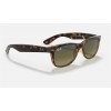 Ray Ban New Wayfarer Classic RB2132 Polarized Gradient And Tortoise Frame Blue With Green Gradient Lens