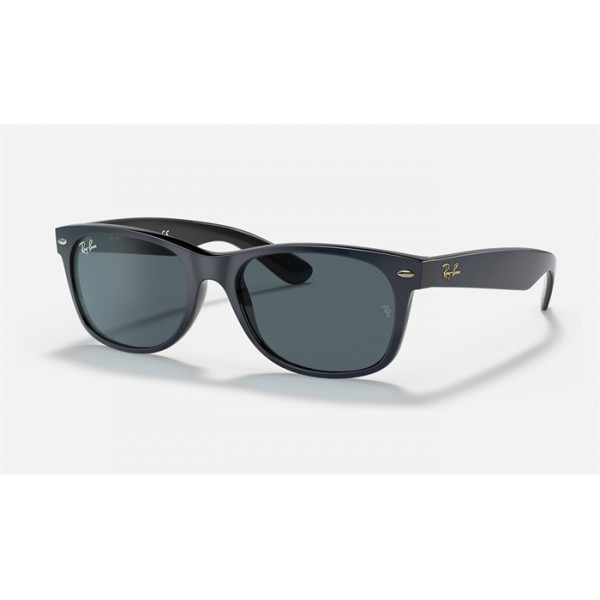 Ray Ban New Wayfarer Collection RB2132 Classic And Blue Frame Blue With Gray Classic Lens