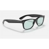 Ray Ban New Wayfarer Color Mix Low Bridge Fit RB2132 Classic And Black Frame Blue With Grey Classic Lens