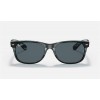 Ray Ban New Wayfarer Color Mix Low Bridge Fit RB2132 Classic And Striped Blue Frame Blue Classic Lens