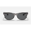 Ray Ban New Wayfarer Color Mix RB2132 Classic And Striped Grey Frame Dark Grey Classic Lens