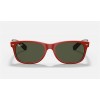 Ray Ban New Wayfarer Color Mix RB2132 Classic G-15 And Red Frame Green Classic G-15 Lens