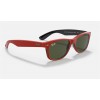 Ray Ban New Wayfarer Color Mix RB2132 Classic G-15 And Red Frame Green Classic G-15 Lens