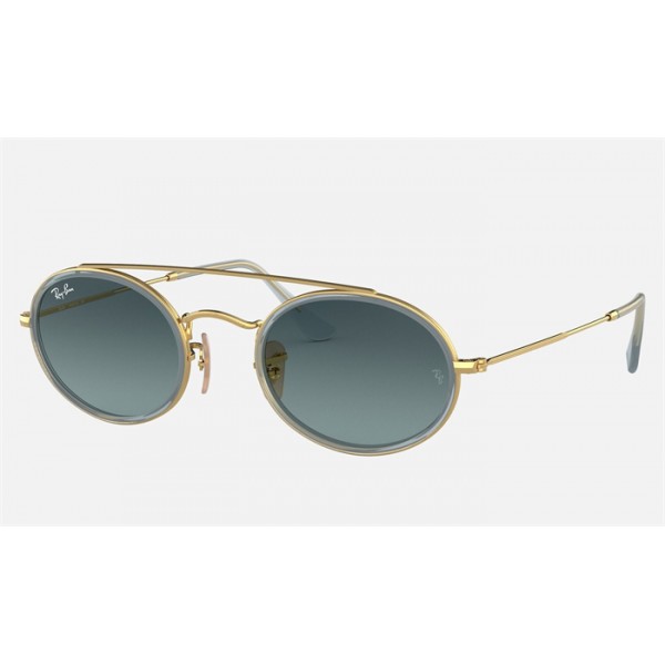 Ray Ban Oval Double Bridge RB3847 Blue Gold