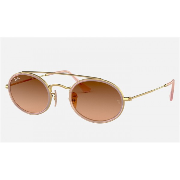 Ray Ban Oval Double Bridge RB3847 Pink Gold