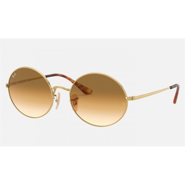 Ray Ban Oval RB1970 Light Brown Gold