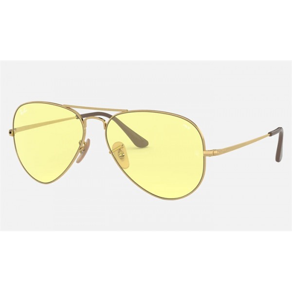 Ray Ban RB3689 Solid Yellow Photochromic Evolve Gold