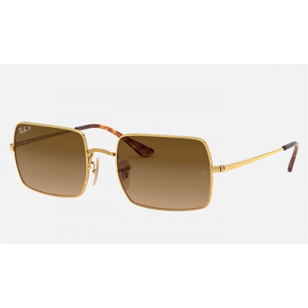 Ray Ban Rectangle RB1969 Brown Gold