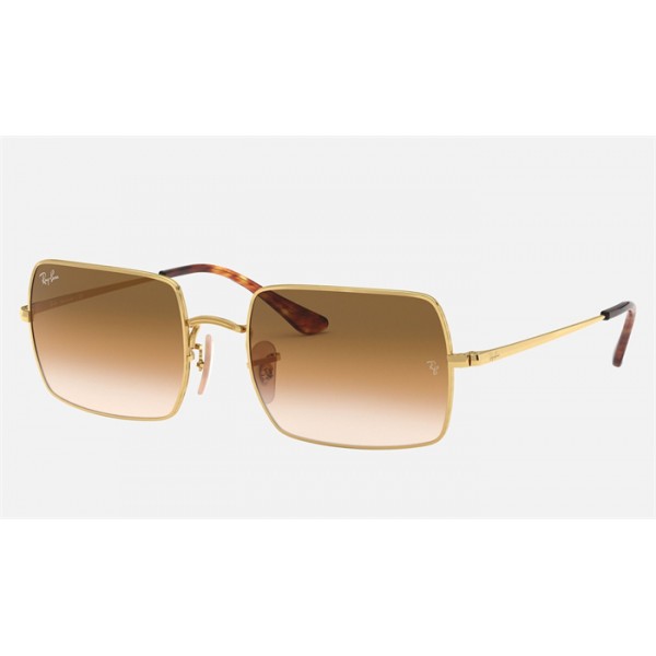 Ray Ban Rectangle RB1969 Light Brown Gold