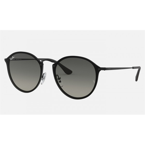 Ray Ban Round Blaze Round RB3574 Gradient And Black Frame Grey Gradient Lens