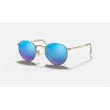 Ray Ban Round Flash Lenses RB3447 Polarized Flash And Gold Frame Blue Flash Lens