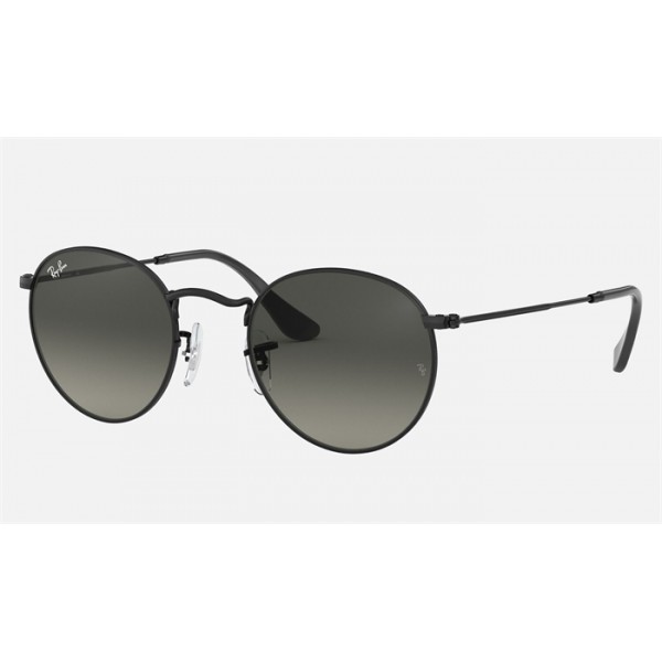 Ray Ban Round Flat Lenses RB3447 Gradient And Black Frame Grey Gradient Lens