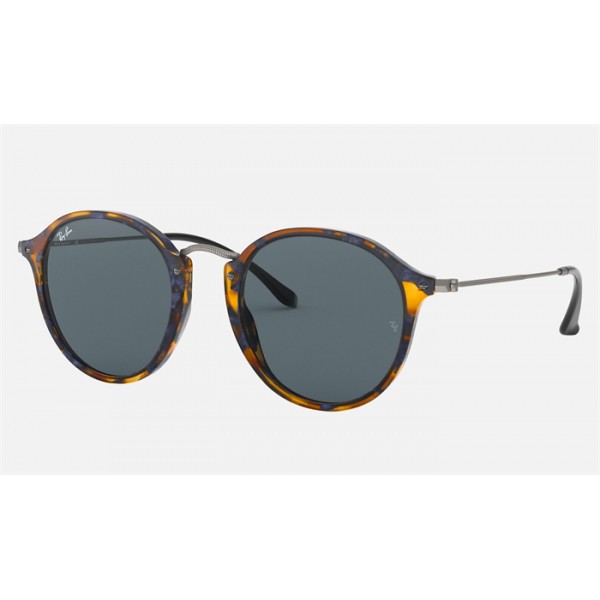 Ray Ban Round Fleck RB2447 Classic And Tortoise Frame Blue With Gray Classic Lens