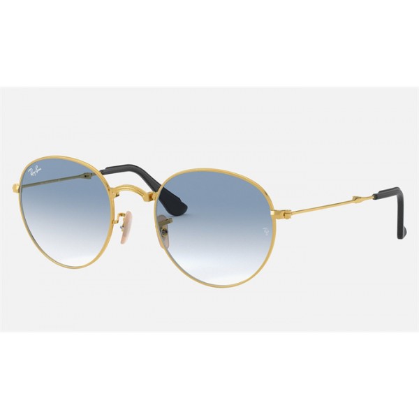 Ray Ban Round Folding Collection Online Exclusives RB3532 Light Blue Gold