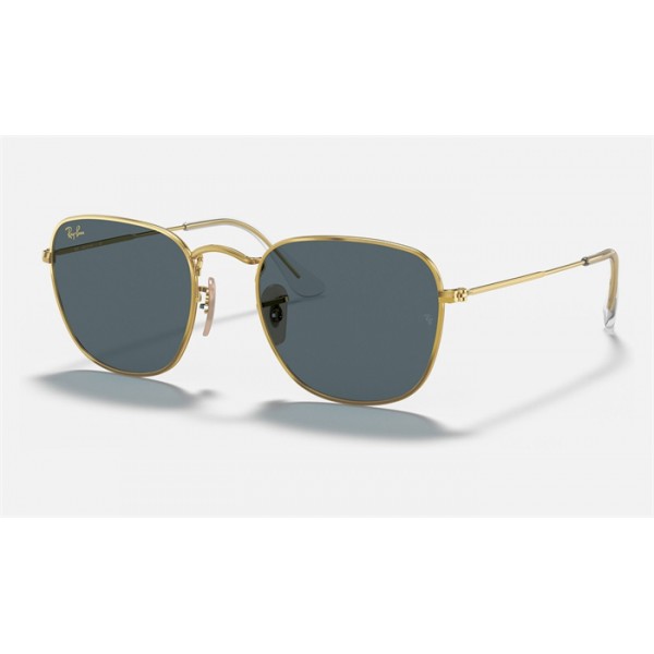 Ray Ban Round Frank Legend RB3857 Classic And Gold Frame Blue Classic Lens