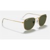 Ray Ban Round Frank RB3857 Polarized Classic G-15 And Shiny Gold Frame Green Classic G-15 Lens