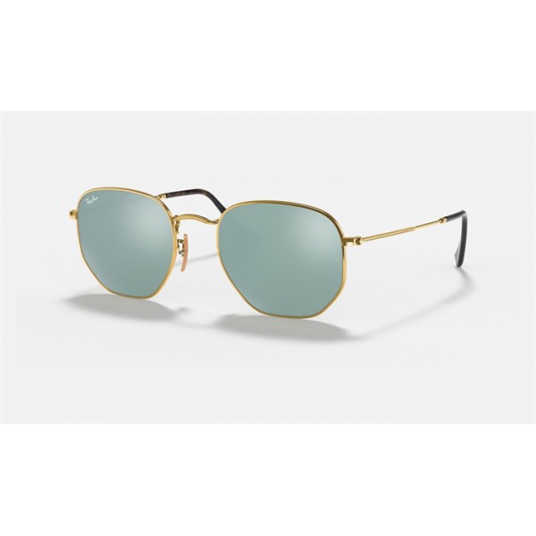 Ray Ban Round Hexagonal Flat Lenses RB3548 Flash And Gold Frame Silver Flash Lens
