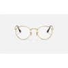 Ray Ban Round Metal Optics RB3447 Demo Lens And Gold Frame Clear Lens