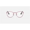 Ray Ban Round Metal Optics RB3447 Demo Lens And Red Frame Clear Lens
