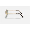 Ray Ban Round Metal RB3447 Gold Frame Blue Gradient Lens