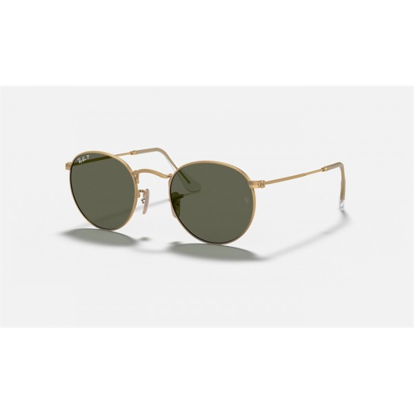 Ray Ban Round Metal RB3447 Polarized Classic G-15 And Gold Frame Green Classic G-15 Lens