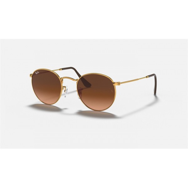Ray Ban Round Metal RB3447 Gradient And Bronze-Copper Frame Pink With Brown Gradient Lens