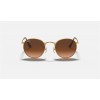 Ray Ban Round Metal RB3447 Gradient And Bronze-Copper Frame Pink With Brown Gradient Lens